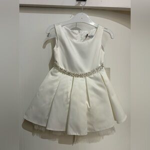 Tip Top Kids White Dress with Silver Embellishment